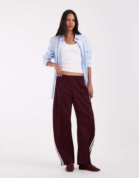 adidas Originals Firebird trackbukser med barrel-ben i burgundy - view 1