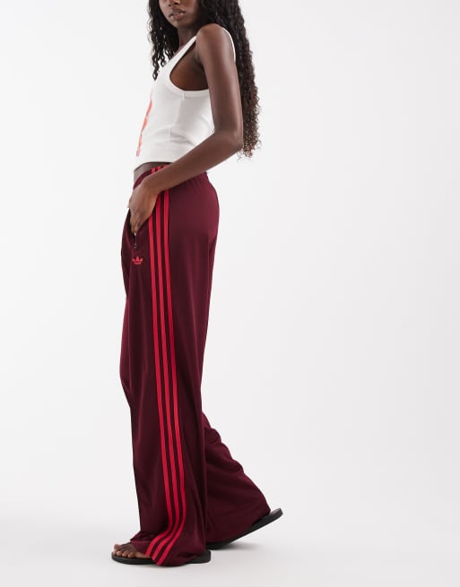 adidas Originals Firebird Trainingshose in Burgunderrot und Pink, 4 von 5