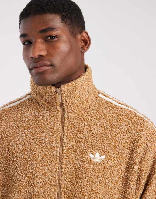 adidas Originals – Firebird – Trainingsjacke aus Bouclé in Braun, 5 von 5