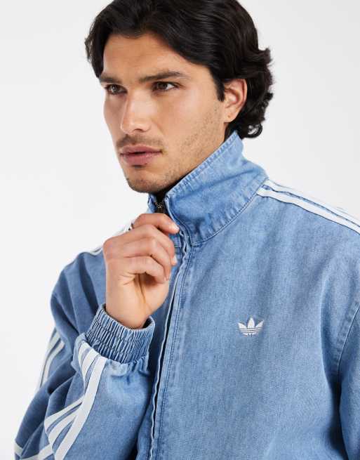 adidas Originals – Firebird – Trainingsjacke aus Denim in hellblauer Waschung, 2 von 5