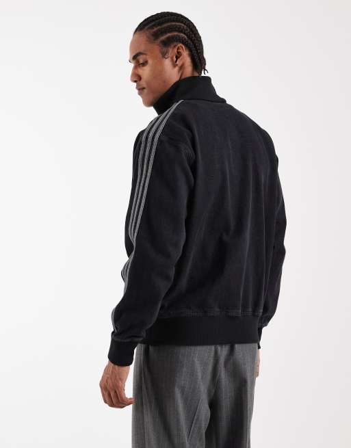 adidas Originals – Firebird – Trainingsjacke aus Denim in Schwarz, 3 von 5