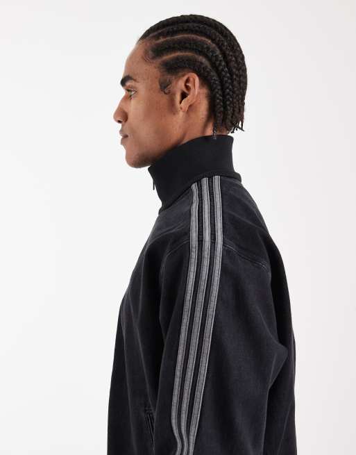 adidas Originals – Firebird – Trainingsjacke aus Denim in Schwarz, 4 von 5