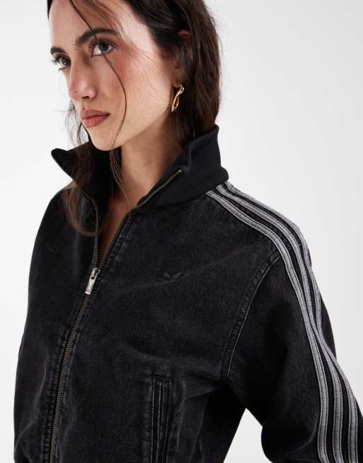 adidas Originals – Firebird – Trainingsjacke aus Denim in Schwarz, 3 von 4