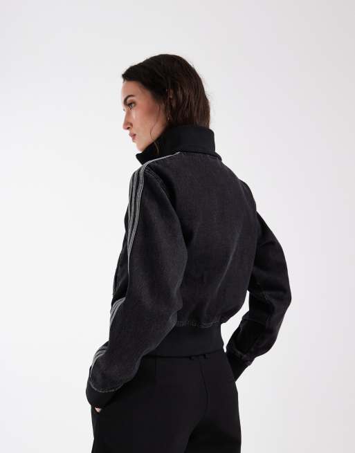 adidas Originals – Firebird – Trainingsjacke aus Denim in Schwarz, 4 von 4