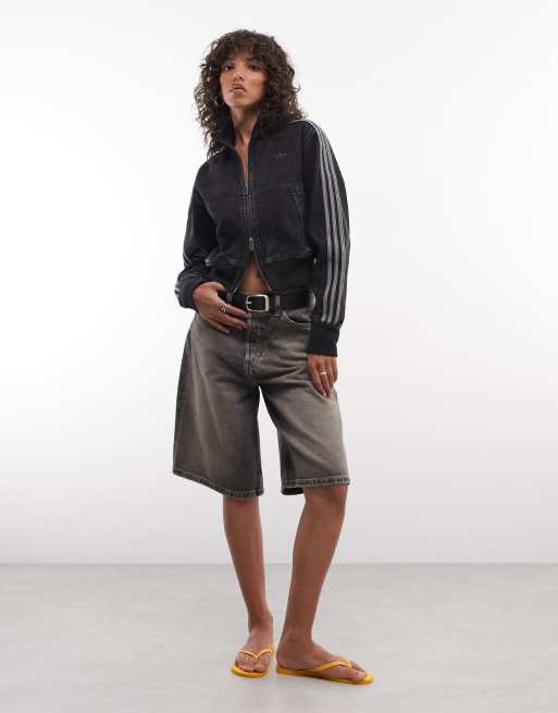 adidas Originals – Firebird – Trainingsjacke aus Denim in Schwarz, 3 von 4