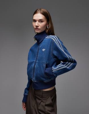 adidas Originals - Firebird - Trainingsjacke aus Denim in Vintage-Blau