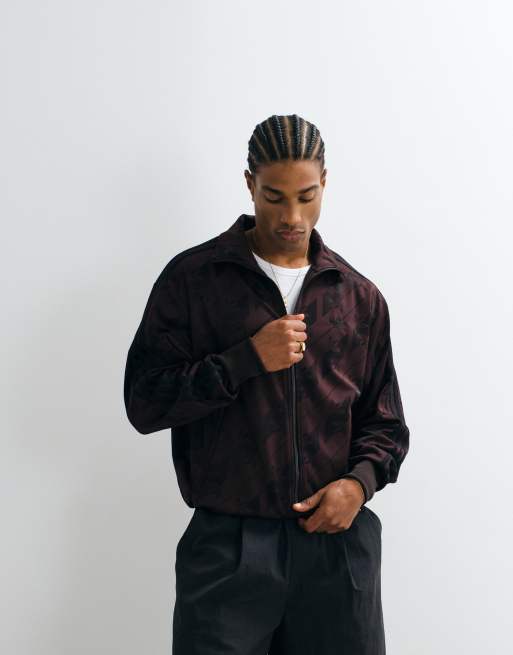 adidas Originals Firebird Trainingsjacke in Braun mit Monogramm, 4 von 5