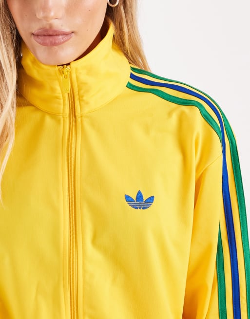 adidas Originals – Firebird – Trainingsjacke in Gelb und Grün, 4 von 4