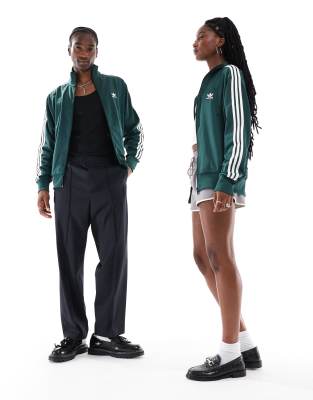 adidas Originals - Firebird - Trainingsjacke in grün mit Stehkragen