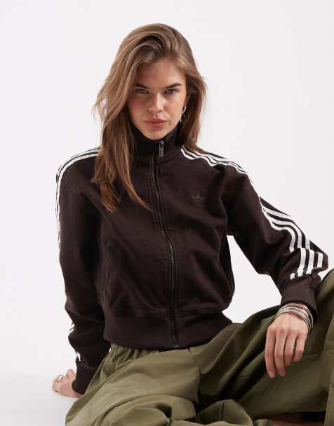 adidas Originals – Firebird – Trainingsoberteil aus Denim in Braun - view 1