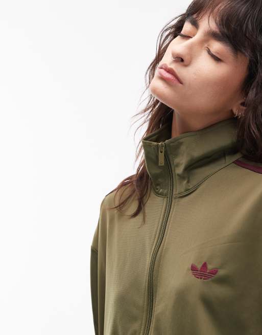 adidas Originals – Firebird – Trainingsoberteil in Olivgrün und Kastanienbraun, 3 von 4
