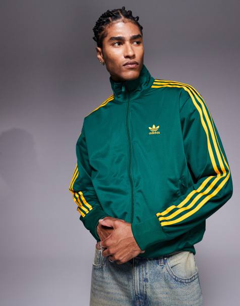 adidas Originals - Firebird - Trainingstop in groen en geel - view 1