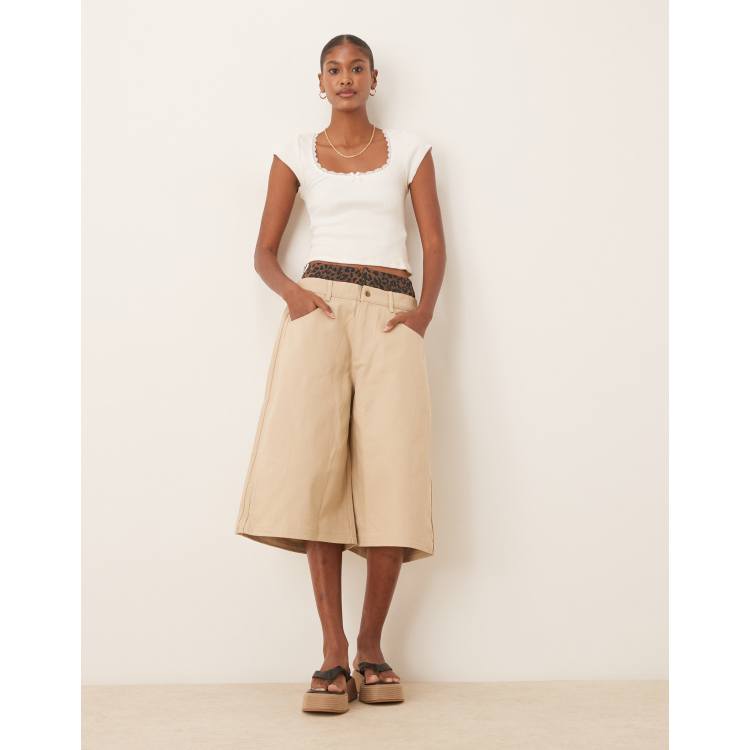 adidas Originals Firebird utility jorts in stone khaki | ASOS