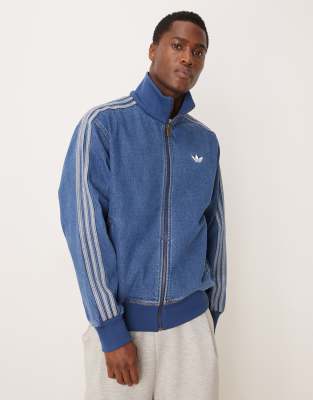 adidas Originals - Firebird - Veste de survêtement en denim - Bleu vintage