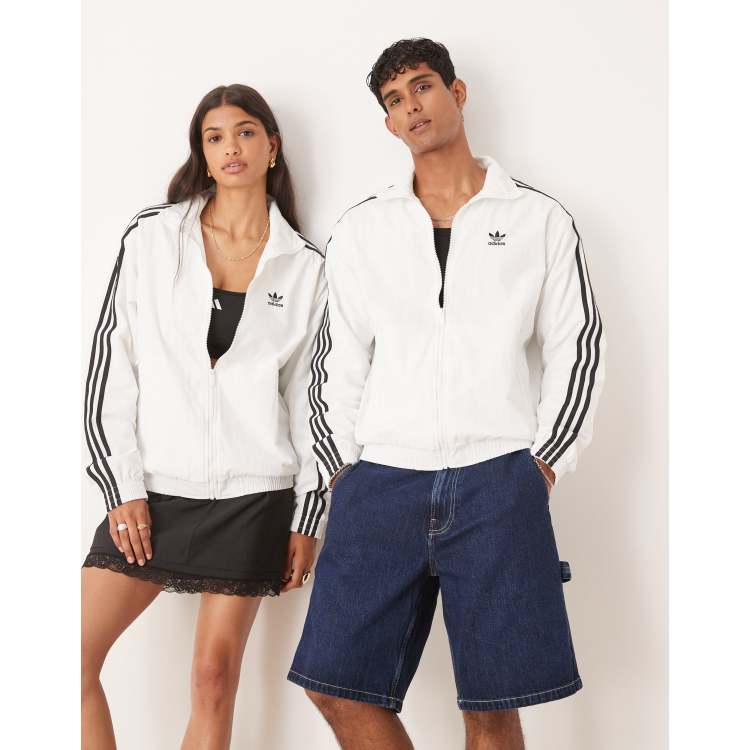 adidas Originals Firebird woven track top in white | ASOS