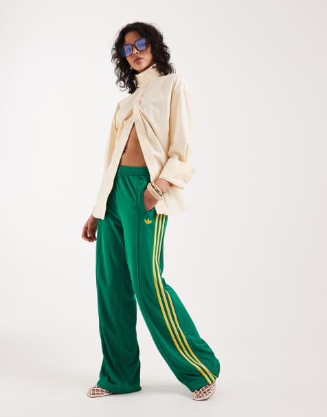 adidas Originals – Firebird – Zielono-żółte spodnie dresowe o luźnym kroju - view 1