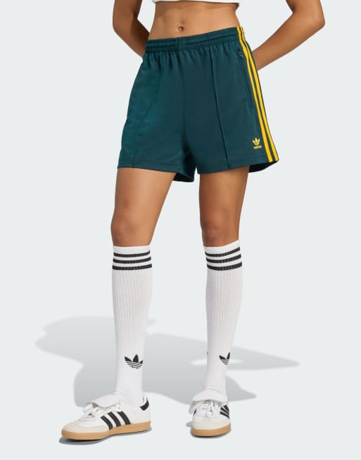 adidas Originals – Firebird – Zielono-żółte szorty