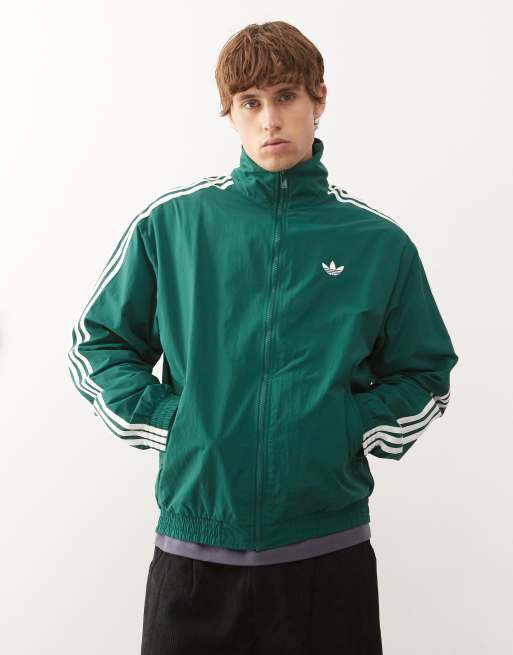adidas Originals – Firebird – Zielony top dresowy z tkaniny