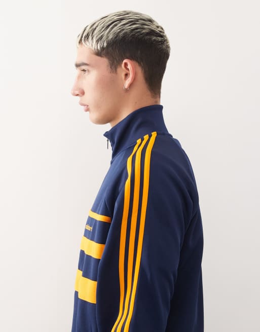 adidas Originals - First - Veste de survêtement - Bleu marine et orange , 4 de 5