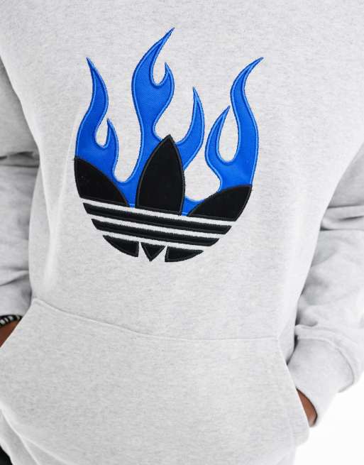 adidas Originals Flames Logo hoodie in grey ASOS