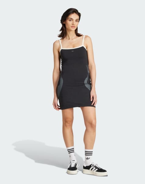 adidas Originals Flames tank dress in black
