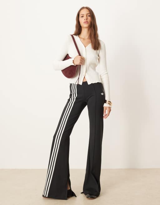 adidas Originals - Flared legging met 3-Stripes in zwart