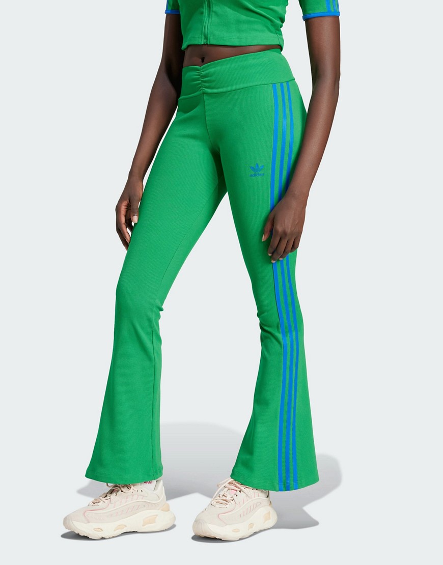 adidas Originals flared leggings in green