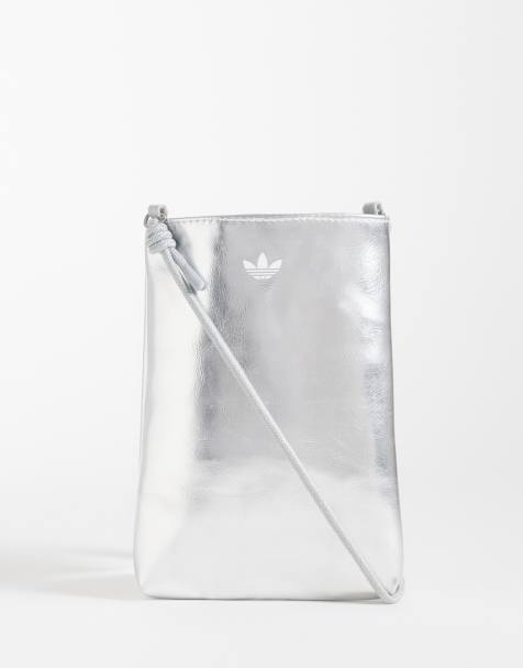 adidas Originals flat crossbody bag in silver - view 1