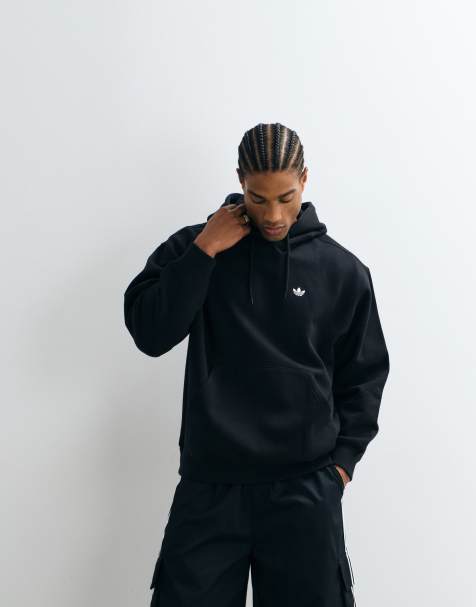 adidas Originals fleece huvtröja i svart - view 1
