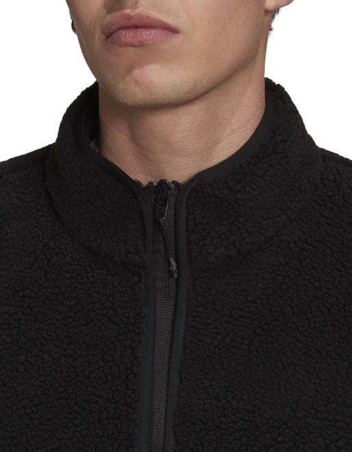 Adidas black polyester store fleece jacket