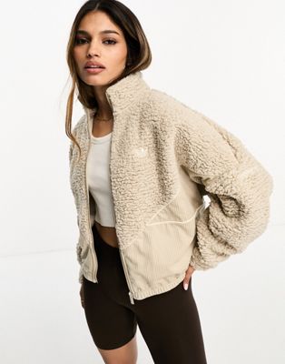 adidas Originals fleece jacket in wonder beige - ASOS Price Checker