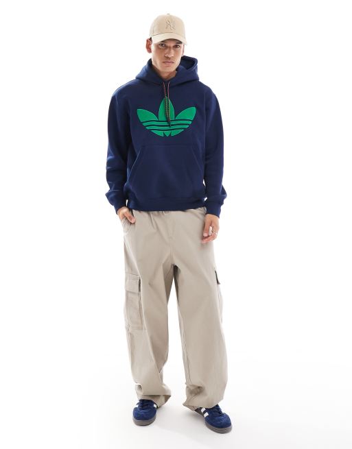 adidas Originals Fleece Kapuzenpullover im 70er Design in Blau