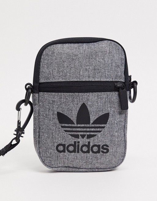 adidas Originals flight bag in grey with trefoil logo