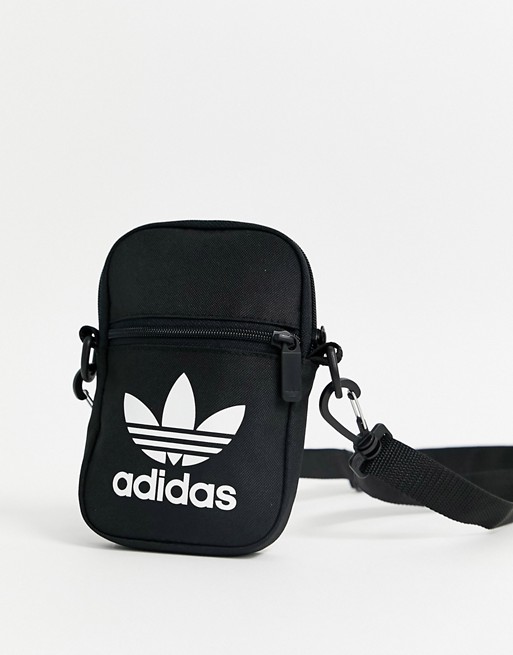 adidas Originals flight bag with trefoil logo in black