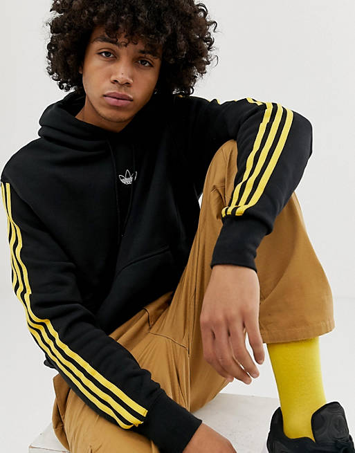 adidas Originals Stripe Hoodie in black | ASOS