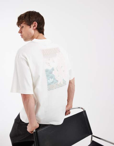 adidas Originals floral graphic t-shirt in off white