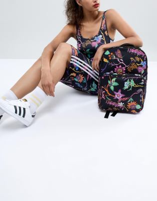 adidas originals floral print backpack
