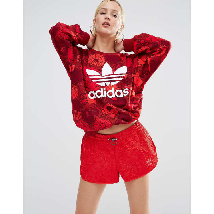 Adidas womens best sale floral sweatshirt