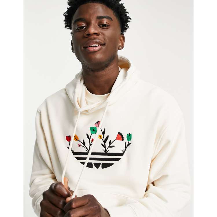 Adidas floral best sale cropped hoodie