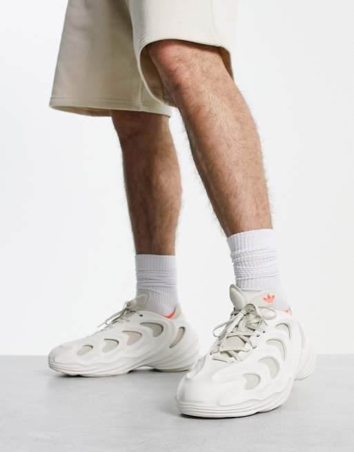 Adidas Originals Adifom Q Trainers In Off White With Orange