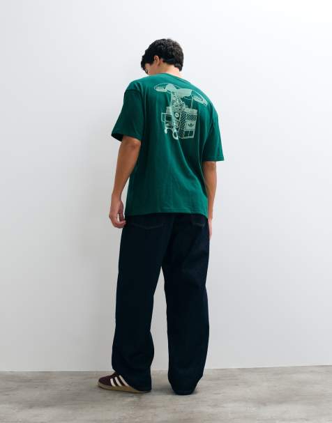 adidas Originals food cart graphic t-shirt in green - view 1