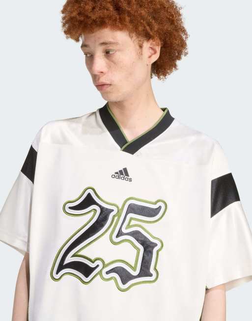 adidas Originals Football jersey in cloud white black ASOS