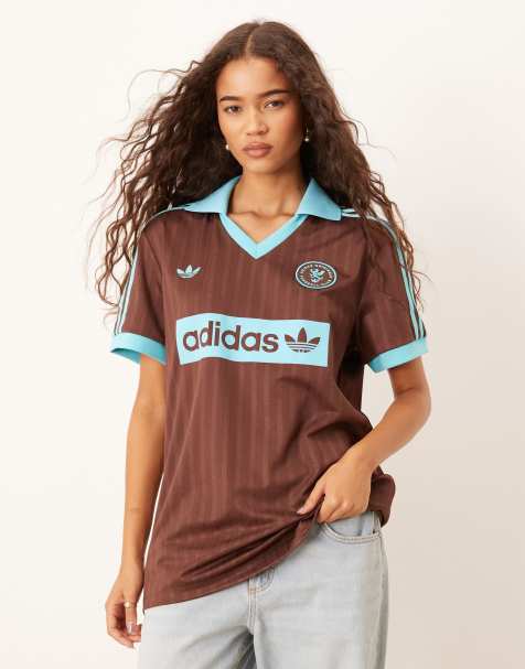 adidas Originals football shirt in brown - view 1