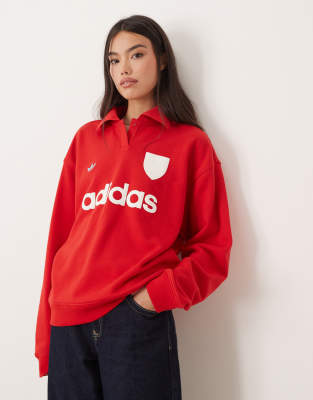 adidas Originals - Football-Sweatshirt in Rot