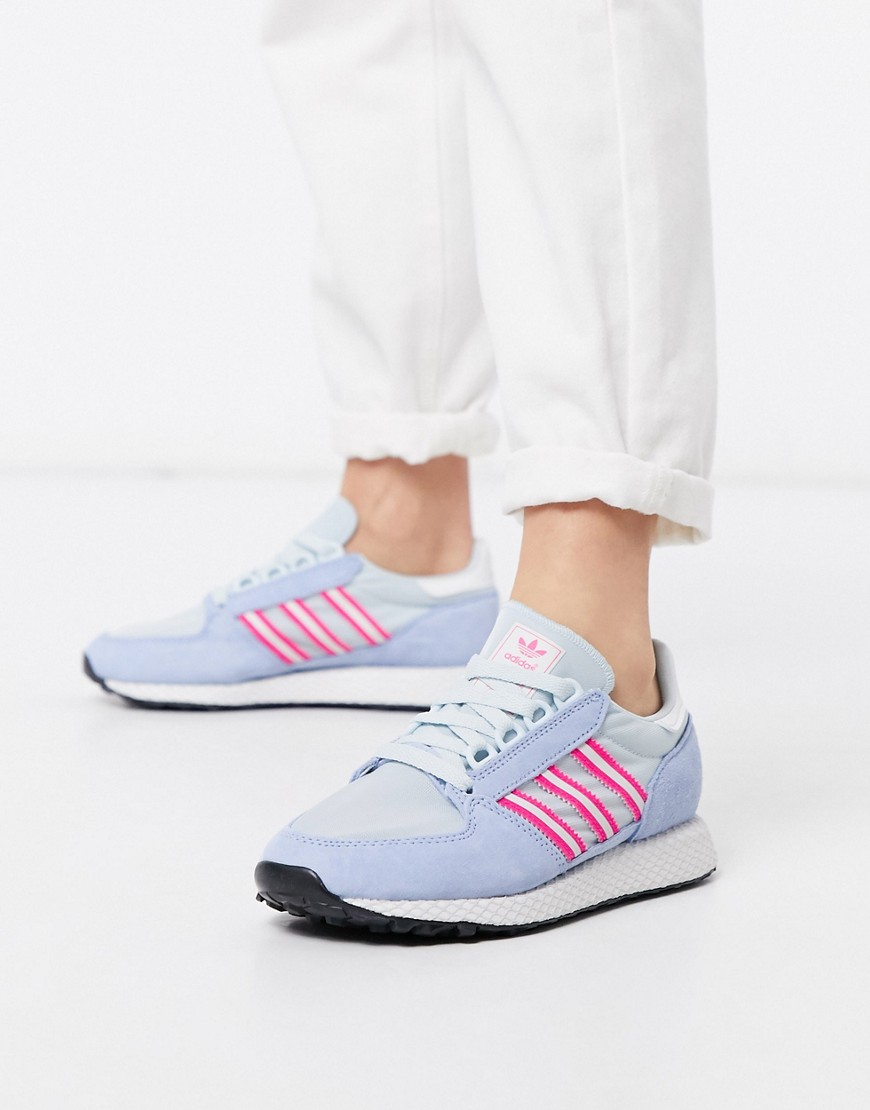 Adidas Originals – Forest Grove – Blå och rosa träningsskor
