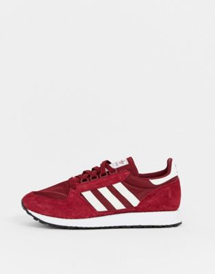 adidas originals forest grove trainers in burgundy