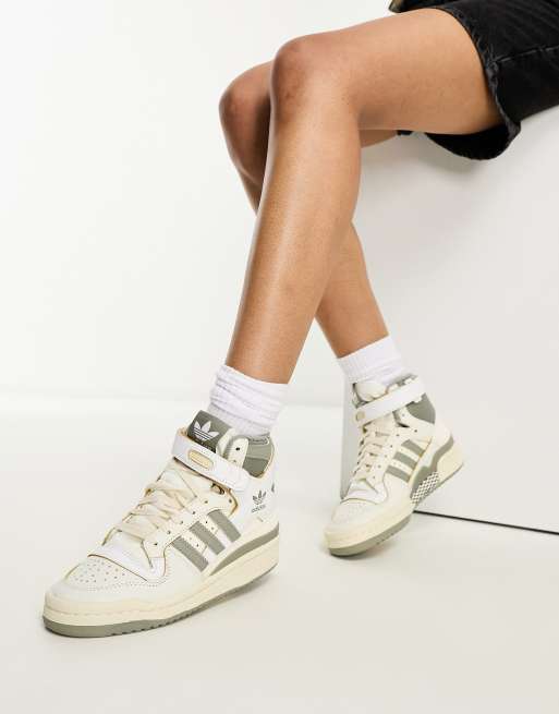 adidas Originals Forum 84 Hi Sneaker in WollweiB und Grau ASOS