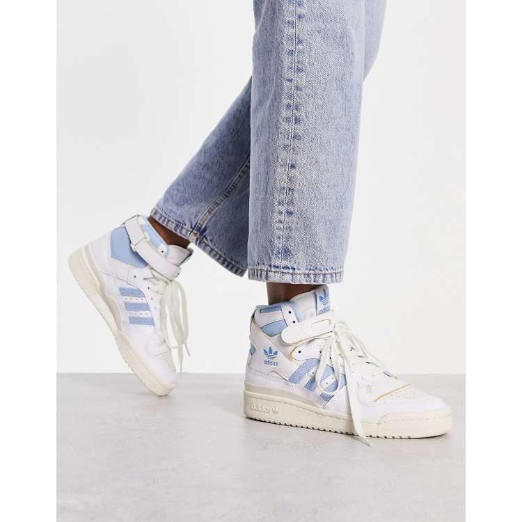 adidas Originals Forum 84 Hi sneakers in white and blue | ASOS