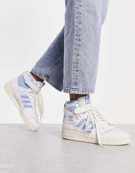 adidas Originals Forum 84 Hi sneakers in white and blue