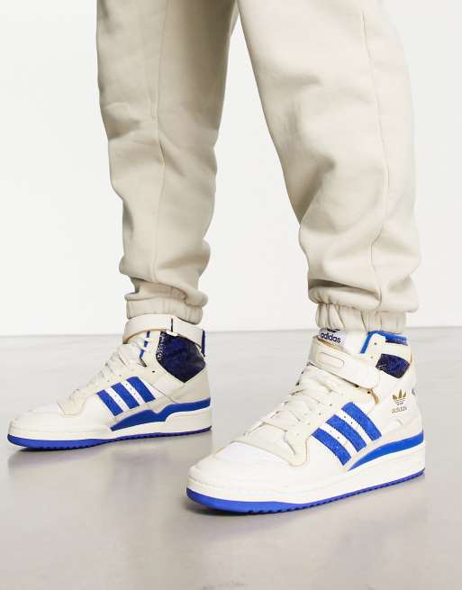 adidas Originals Forum 84 Hi sneakers in white and blue